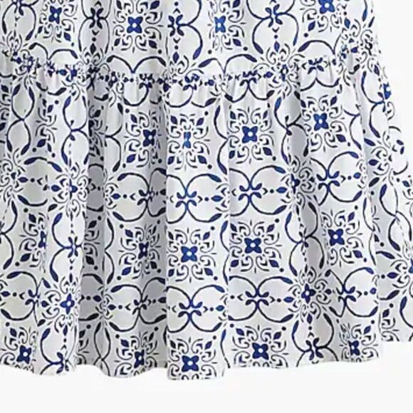 J. Crew factory blue and white Poplin corset midi dress NWT - Picture 6 of 13